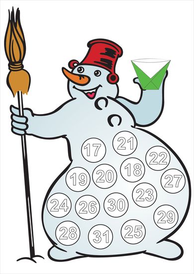 Картинки по запросу календарь ожидания нового года дед мороз