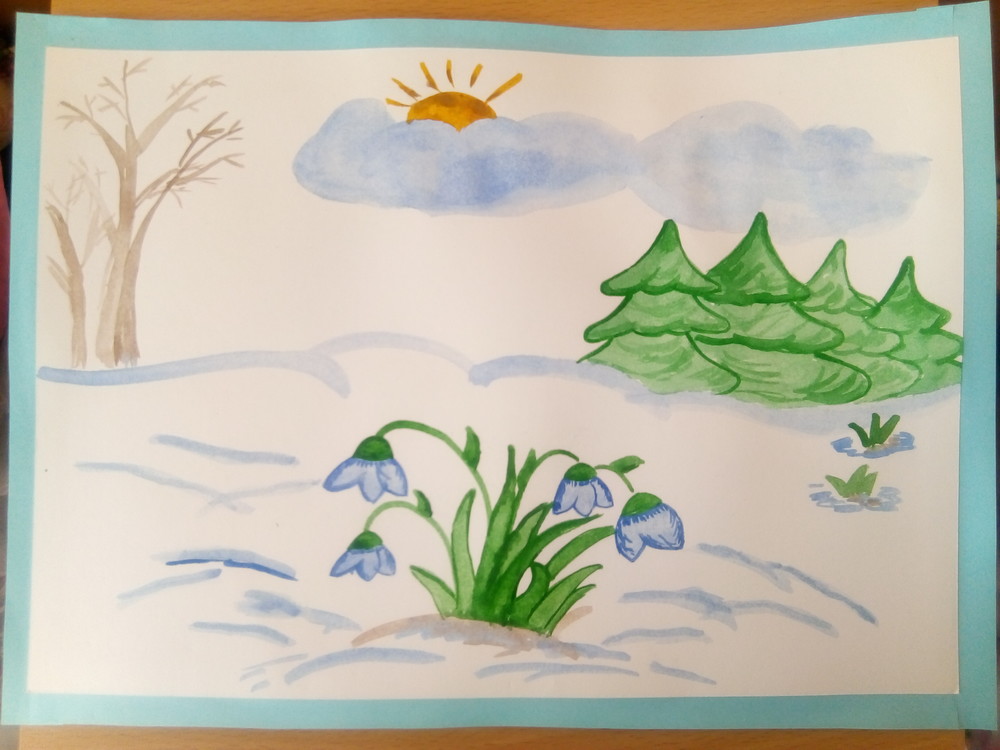 Нарисуй картинку про весну средняя группа. Рисунок на весеннюю тематику.