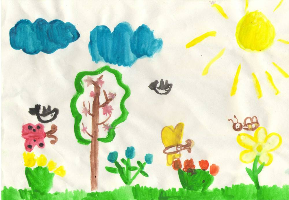 Нарисуй картинку про весну средняя группа. Весенний детский рисунок. Детские рисунки про весну в детском саду.