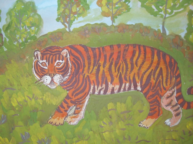 Уссурийский тигр биологический прогресс. Уссурийский тигр рисунок. Уссурийский тигр пластилинография.