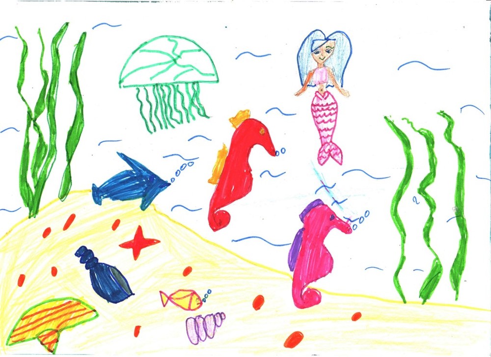 Урок русалочка 4 класс. Подводное царство рисунок. Рисование Русалочки в подводном царстве. Тематическое рисование. Рисование подводный мир в подготовительной группе.