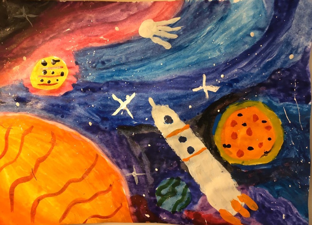 Просторы космоса рисунки для детей. Космос рисунок. Рисование космические просторы. Космические просторы рисунки. Покорение космоса рисунок.