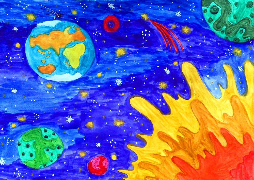 Космос для детей 7 8 лет. Космос рисунок. Рисование космос. Рисование для детей космос. Рисунок на тему космос.